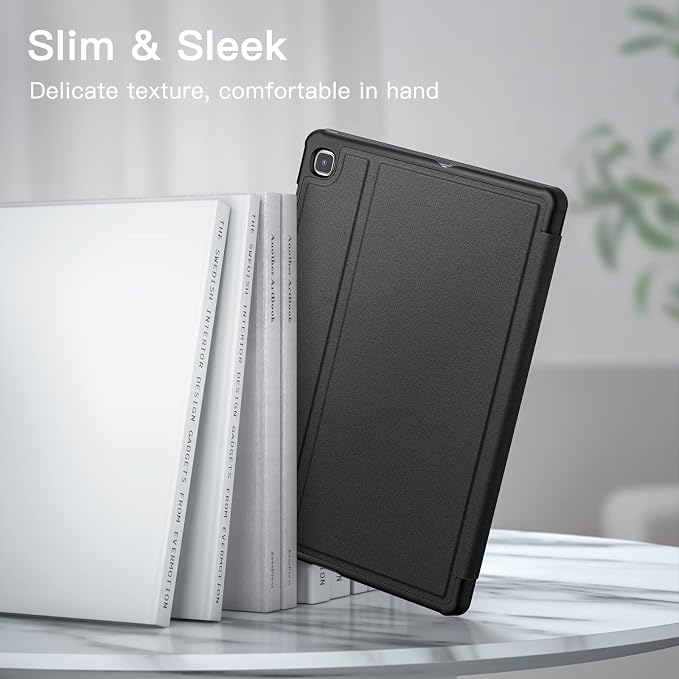 JETech Folio Case Cover for Samsung Galaxy Tab S6 Lite 10.4 Black | Multi-Angle Stand Cover S Pen Holder Slim Protective Cover Auto Wake/Sleep