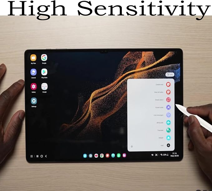 Beige Galaxy Tab S9 Ultra S Pen Replacement for Samsung Galaxy Tab S9 Plus Stylus Pen Replacement withBluetooth + Free 5 Tips for Samsung Galaxy Tab S9 Pen