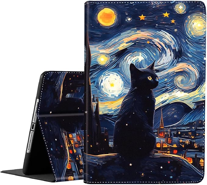 Case for iPad (A16) 11th Generation 11 Inch (2025) iPad 10th Generation 10.9 Inch (2022)，Slim Fit Foldable Standing Cover Case with Auto Sleep/Wake ，Red Moon Japanese Landscape