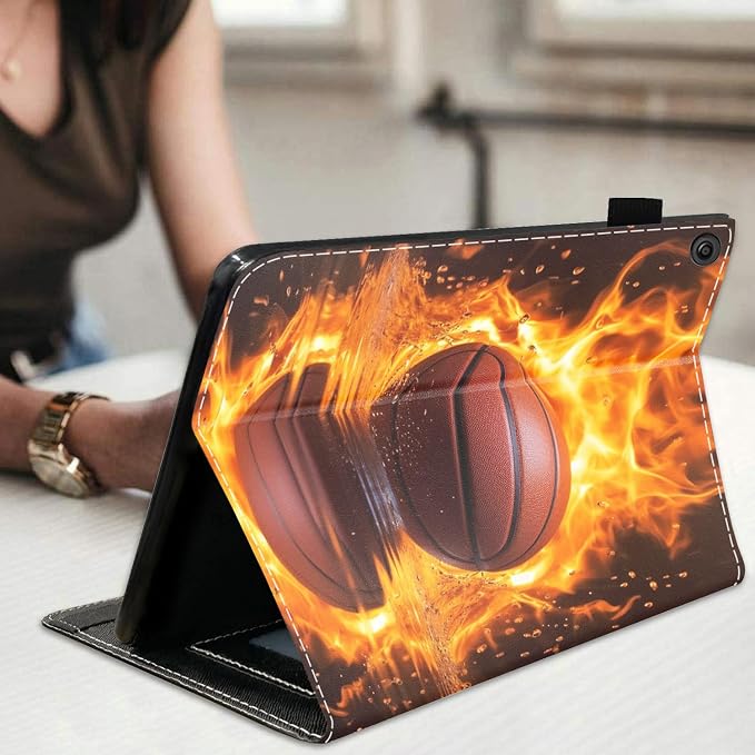 Case for Amazon Kindle Fire HD 10 Tablet (10.1 Inch 9th/7th Generation 2019/2017 Release) Premium PU Leather Stand Cover with Auto Wake Sleep - African American Girl