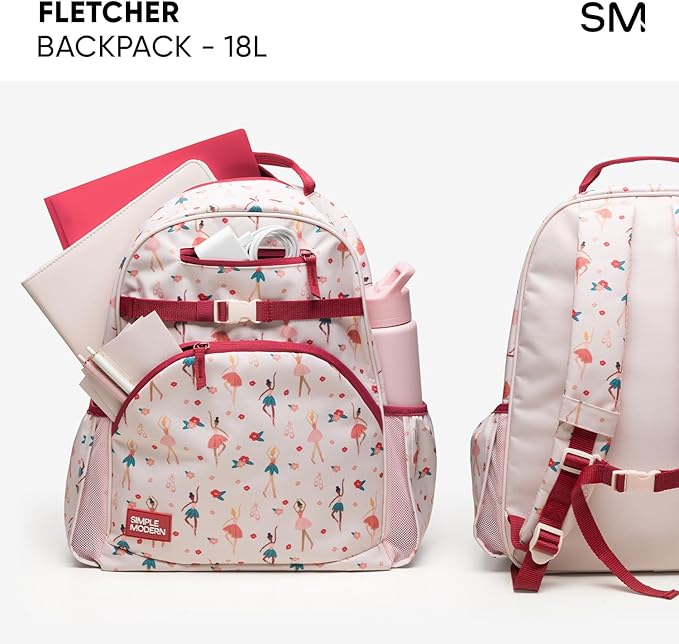 Simple Modern Large Peanuts Kids Backpack for School Girls and Boys | Elementary Backpack for Teen | Fletcher Collection | Kids - 16" tall | Snoopy & Woodstock