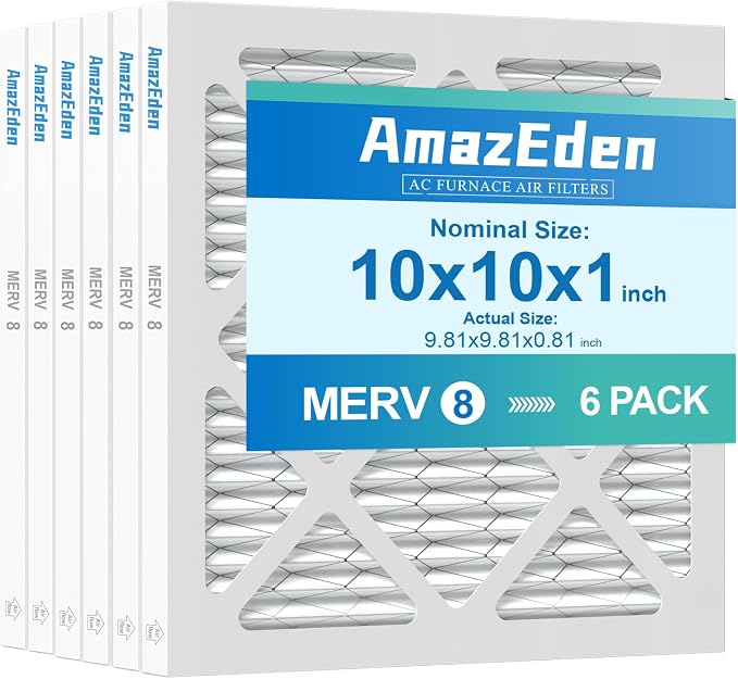10x10x1 AC Air Filter MERV 8 MPR 600 FPR 5 HVAC Furnace Pleated Filters Dust