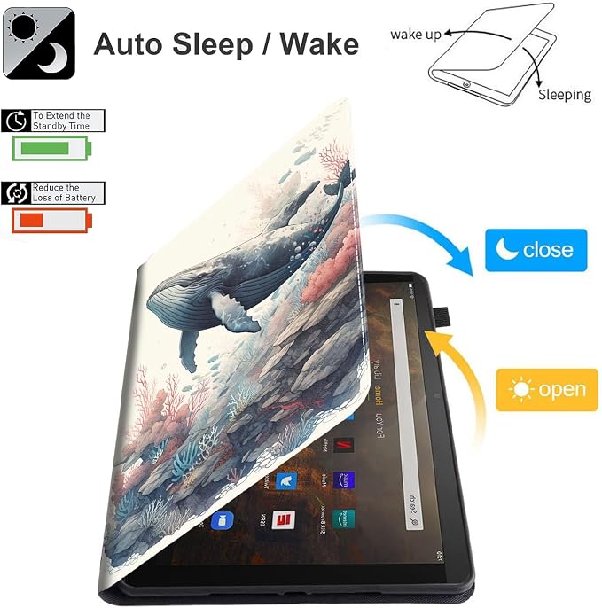 Case for Amazon Kindle Fire Max 11 Case (13th Gen 2023 Release) 11，Slim Fit Foldable Standing Cover Case with Auto Sleep/Wake for Fire 11 Max Tablet，Skull and Fire