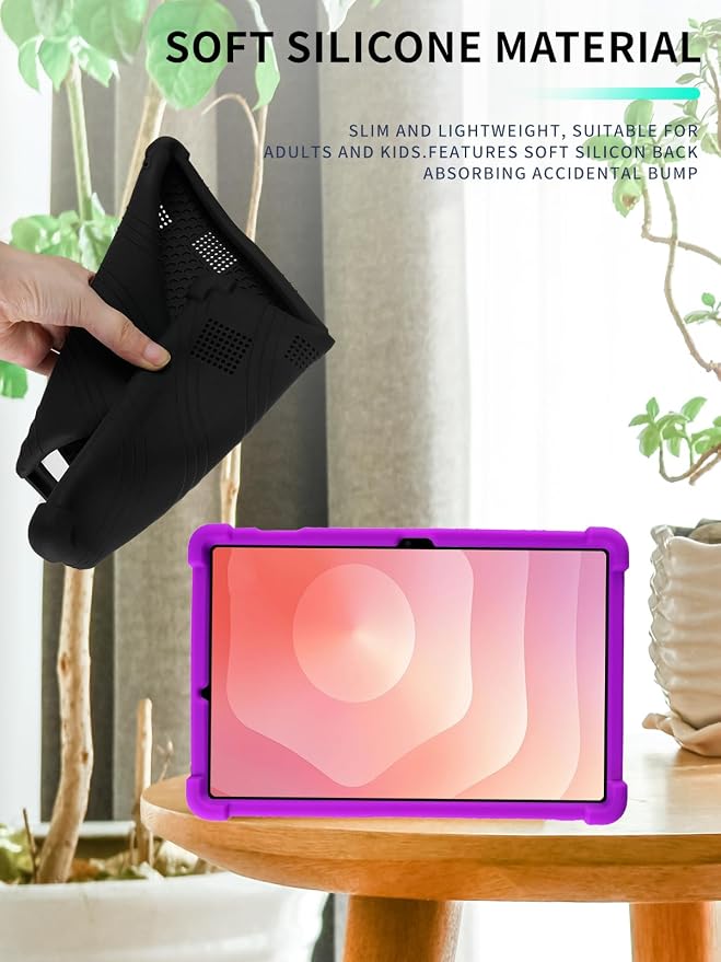 Case for Samsung Galaxy Tab S11 Tablet 11 inchWUNIAK Shock Proof Lightweight Stand Rubber Shell Protective CoverKids Friendly Soft Silicone Adjustable Stand CoverBlue