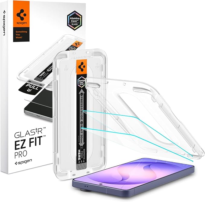 Spigen GlasTR EZ FIT Tempered Glass Screen Protector for Galaxy S24 Ultra | 9H Hardness Tempered Glass Easy Installation Kit Case-Friendly Crystal Clear Touch Responsive Oleophobic Coating