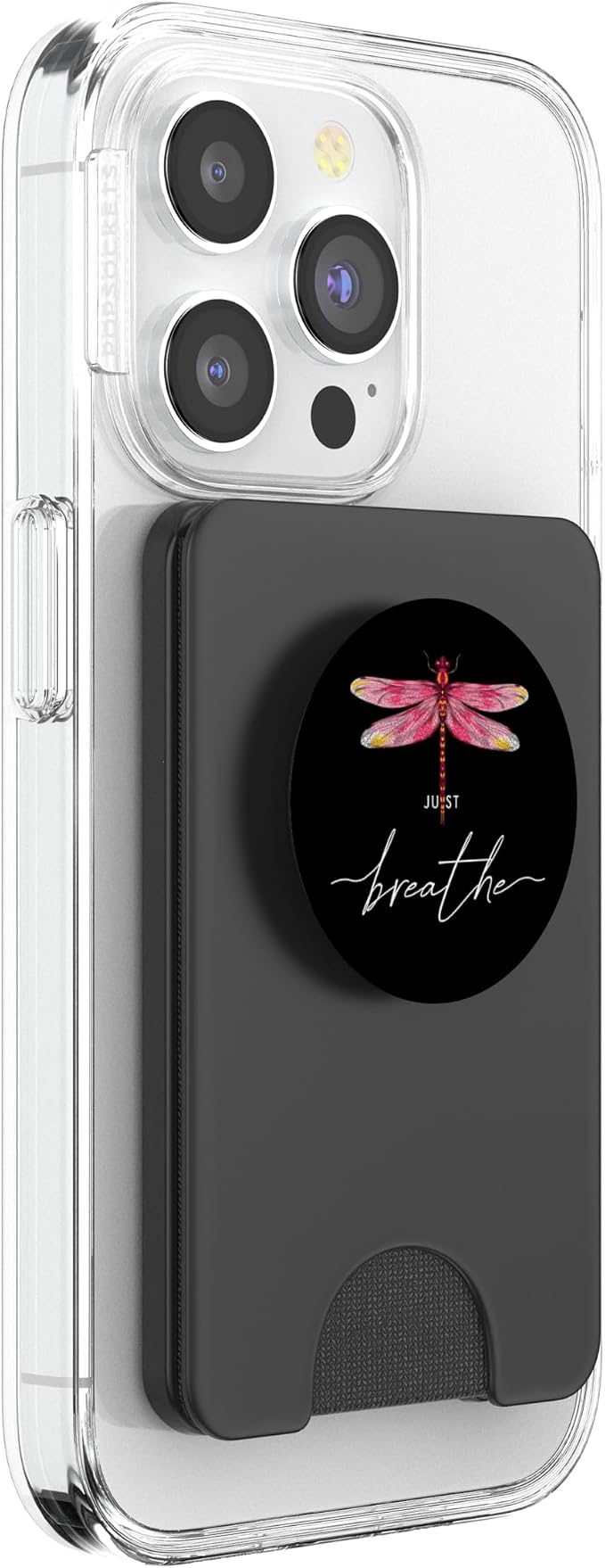 Just Dragonfly Motif Summer Breathe Inspiration Saying PopSockets Adhesive PopGrip