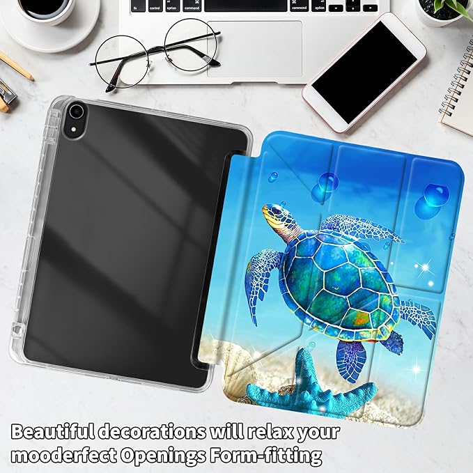 for iPad 10.2 &amp 10.5/iPad 9th/8th/7th Generation 10.2 2021 2020 2019 Case Mutil Angles Folding Y-Shaped Stand Cover with Pencil Holder Auto Wake/SleepAmerican Flag and Cow