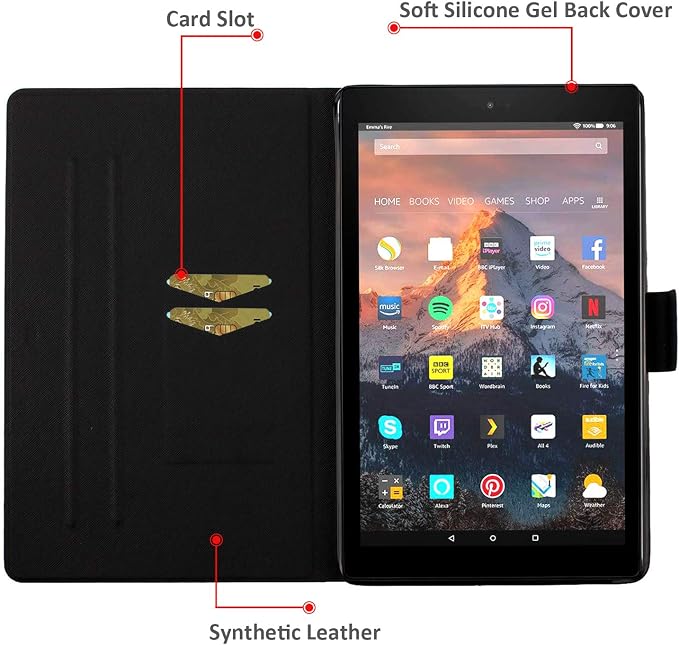 Case for Kindle Fire 7 TabletDteck Full Protective Flip Adjustable Stand Auto Wake/Sleep Smart Cover with Pencil Holder for Kindle Fire 7 Tablet 9th/7th/5th Generation 2019/2017/2015 ReleaseKing Dog