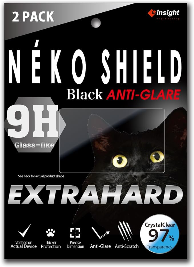Insight Engineering NEKO Shield Black Anti-Glare Anti-Fingerprint Extra Hard Screen Protector (2 Pack) for Yaesu FT-991A