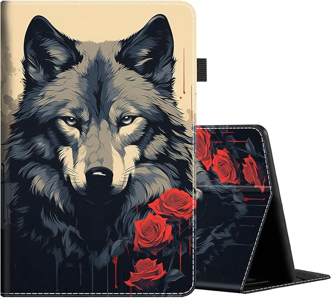 Case for All-New Amazon Fire HD 10 and 10 Plus Tablet (13th/11th Generation 2023/2021 Release) 10.1 Multi-Angle Smart Stand Cover Auto Sleep/Wake Skull and Fire
