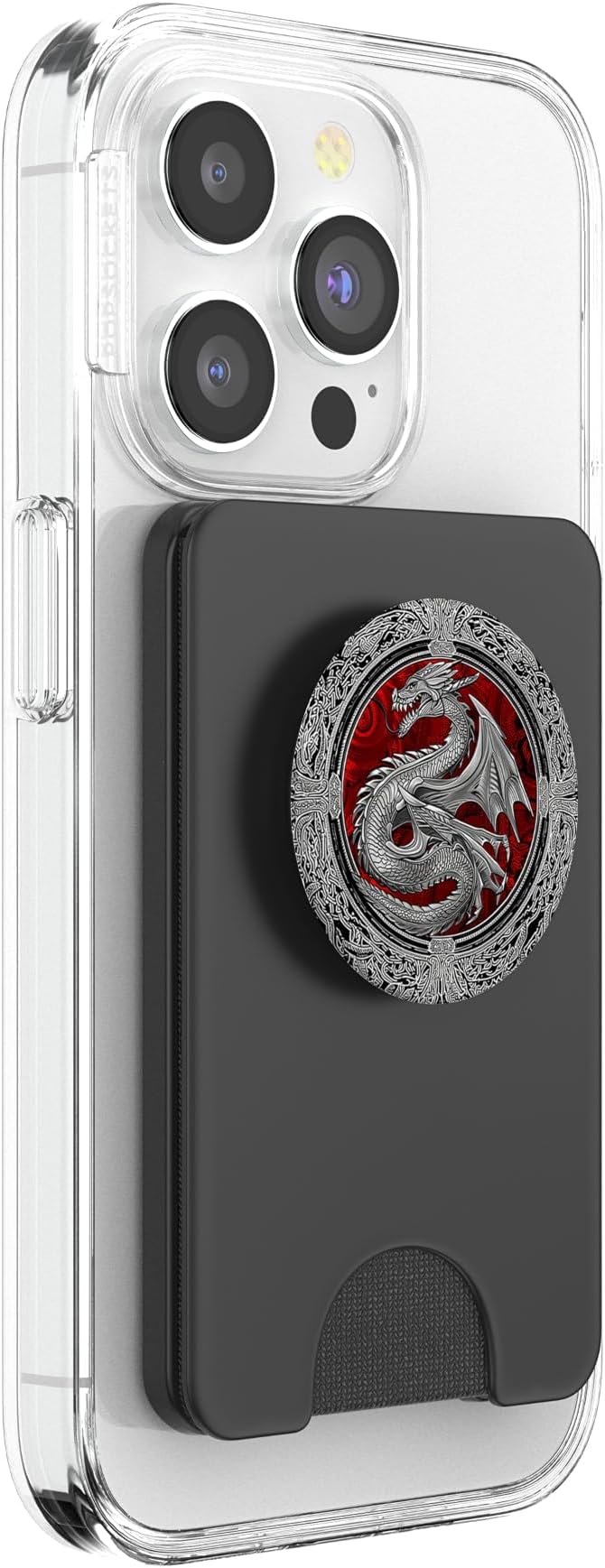 Viking Dragon Silver Chinese Dragons Mythology Fantasy PopSockets PopGrip for MagSafe