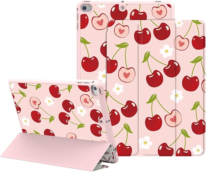 Case for iPad 6th / 5th Generation 9.7-inch iPad Air 2 /Air 1 | Smart Trifold Stand Shockproof Case with Pencil Holder Auto Wake/Sleep Cover Viewing &amp Typing Angles Black Flowers