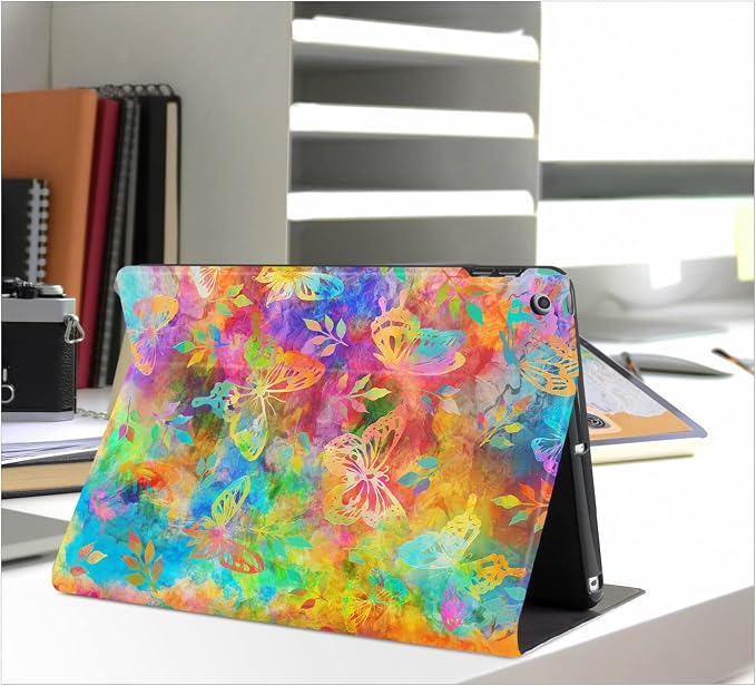 Vimorco for iPad 10.2 Case 9th Generation Cover Flower Cats for iPad 9th/8th/7th Generation Case Slim Soft Rubber Back Adjustable Stand Auto Wake/Sleep Smart Black Cat