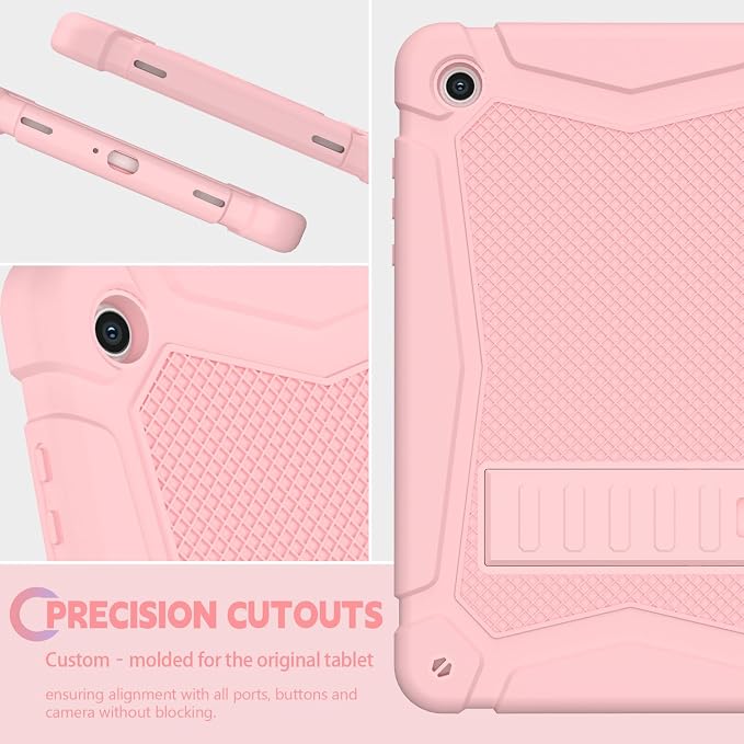 Shockproof Case for Samsung Galaxy Tab A11 Plus 11 inch 2026 with Built-in Kickstand 3 Layers Heavy Duty Protection Cover for Tab A9+ 10.9 2023 Blush Pink