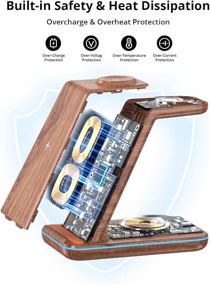 Wireless Charger for Samsung&ampAndroid: JoyGeek 3 in 1 Charging Station for S26/S25/S24/S23/S22/S21/S20/Note20/Z Fold&ampFlip Galaxy Watch8/7/6/5/4/3/Active2/1 Buds 3 Pro