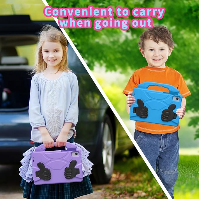 Kids Tablet Case with Built-in Kickstand and Handle Shockproof Cover Compatible with Lenovo Tab M10 FHD Plus 10.3Samsung Galaxy Tab A7/S6 Lite 10.4”Blue