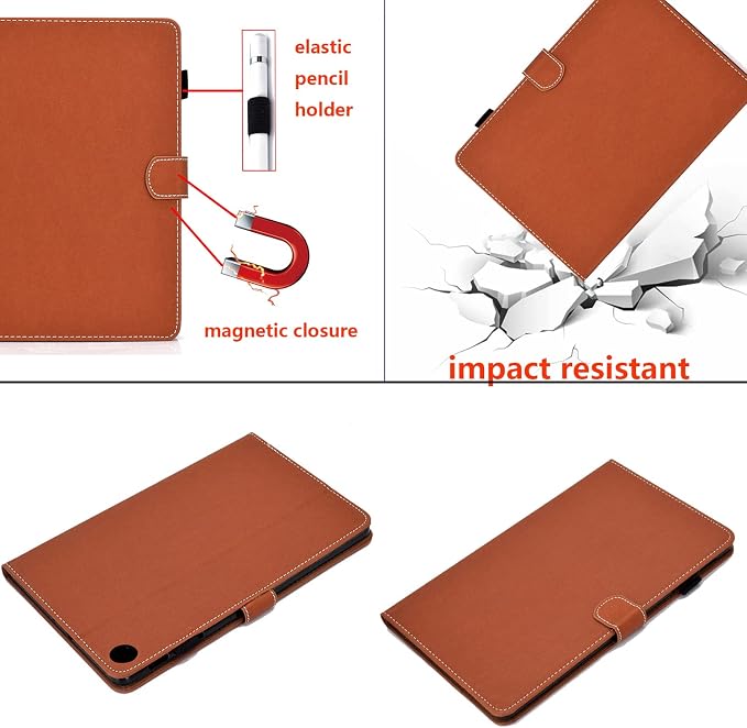Fire HD 8 Case Slim Folding Stand Auto Wake/Sleep Wallet Case with Cards/Cash Holder for Amazon Fire HD 8(8th/7th/6th Gen 2018/2017/2016 Release)-Black