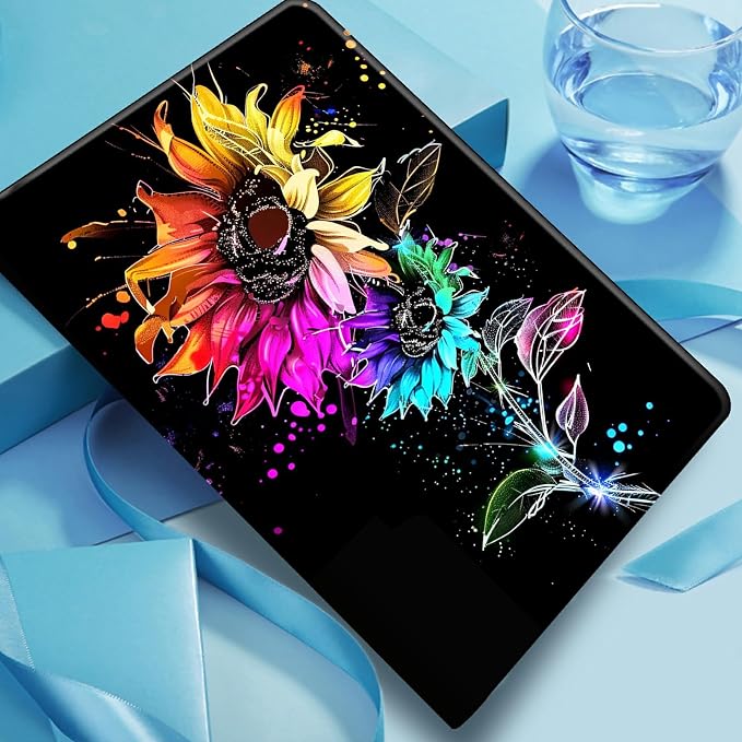 DIGTIALLL Case for Amazon Kindle Fire 7 Inch Tablet (9th/7th/5th Generation 2019/2017/2015 Release) PU Leather Smart Protective Cover with Auto Sleep/WakeBeach Palm Trees