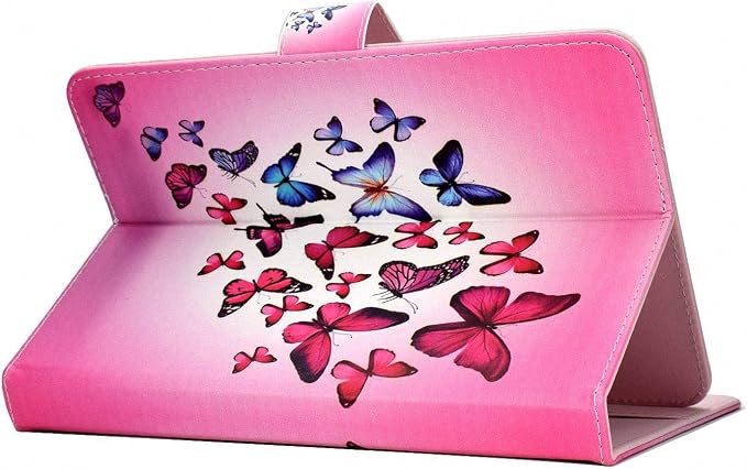 Universal 7 Inch Tablet Case Techcircle Ultra Slim Lightweight PU Leather Stand Folio Flip Wallet Protective Shell Case [Card Slots] [Magnetic Closure] for All 7 Android Tablet PC Cherry Blossom
