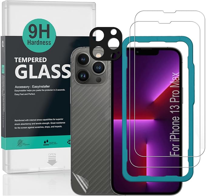 Ibywind for iPhone 13 Screen Protector2 Pack9H Hardness Tempered Glass and Camera Lens Protectorwith Alignment FrameFull CoverageBubble FreeFingerprint UnlockScratch Resistant