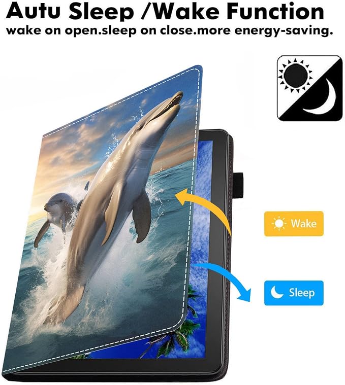 Case for Amazon Fire HD 10 Tablet (9th/7th Generation 2019/2017 Release) Slim PU Leather Cover with Card Slot &amp Auto Wake/Sleep for Fire 10.1 Tablet African American Girl