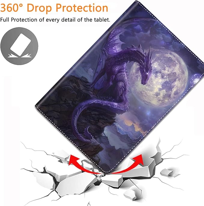for iPad 10th-Gen 10.9-inch 2022 Case Adjustable Stand Shockproof Protective Cover with Automatic Wake-up/Sleep Function Suitable for iPad 10th Gen 2022 Case Art Dragonfly