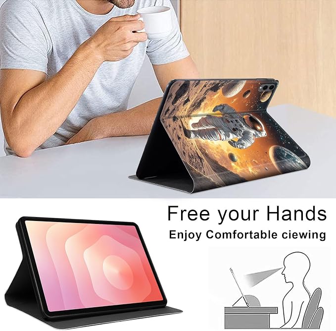 Case for Samsung Galaxy Tab A11 Plus 2026 &amp Galaxy Tab A9+ 11 Slim Smart Stand Cover with Auto Wake/Sleep Shockproof Protective Shell for Work &amp School Astronaut