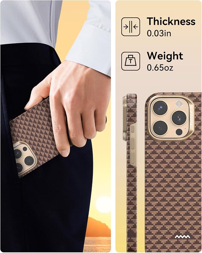 RAPTIC Aramid Fiber Case for iPhone 16 Pro Compatible with MagSafe Non-Slip &amp Slim 600D Aramid Fiber [Military Grade Drop Tested] Anti-Scratch Shockproof Protective Case 6.3 inch Black