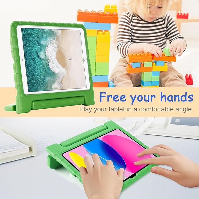 Kids Case for iPad Pro 11 M5/M4 &amp iPad Air 11 (2026/2025/2024) Shockproof Case with Pencil Holder Techcircle Light EVA Foam Handle Stand Bumper Protective Child Friendly Drop Proof Cover Black