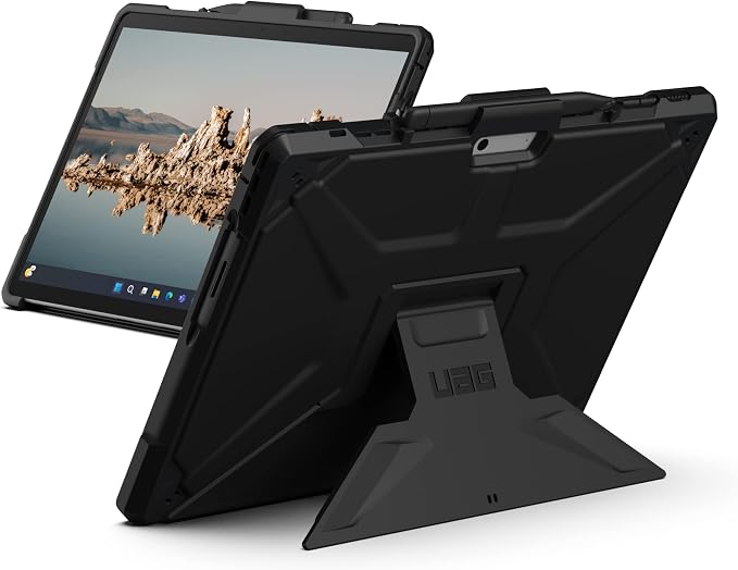 URBAN ARMOR GEAR UAG Designed for Microsoft Surface Pro 13 12/11 Edition Case with Built-in Kickstand &amp Pen Holder Compatible with Type Cover Keyboard Rugged Protective Cover Metropolis Black