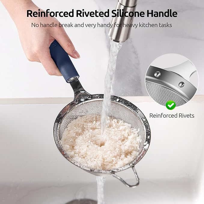 U-Taste Medium Fine Mesh Strainer: 18/8 Stainless Steel 4.73in 30 Mesh Kitchen