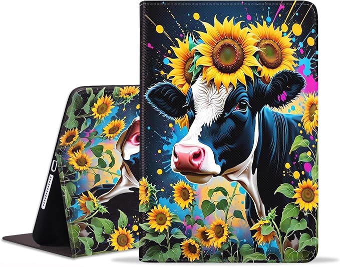 Case for Samsung Galaxy Tab S10 Plus 2024/ S9 Plus/ S9 FE Plus 5G 12.4 Inch 2023 Premium PU Leather Stand Folio Cover with Auto Sleep/Wake Abstract Colorful Dog