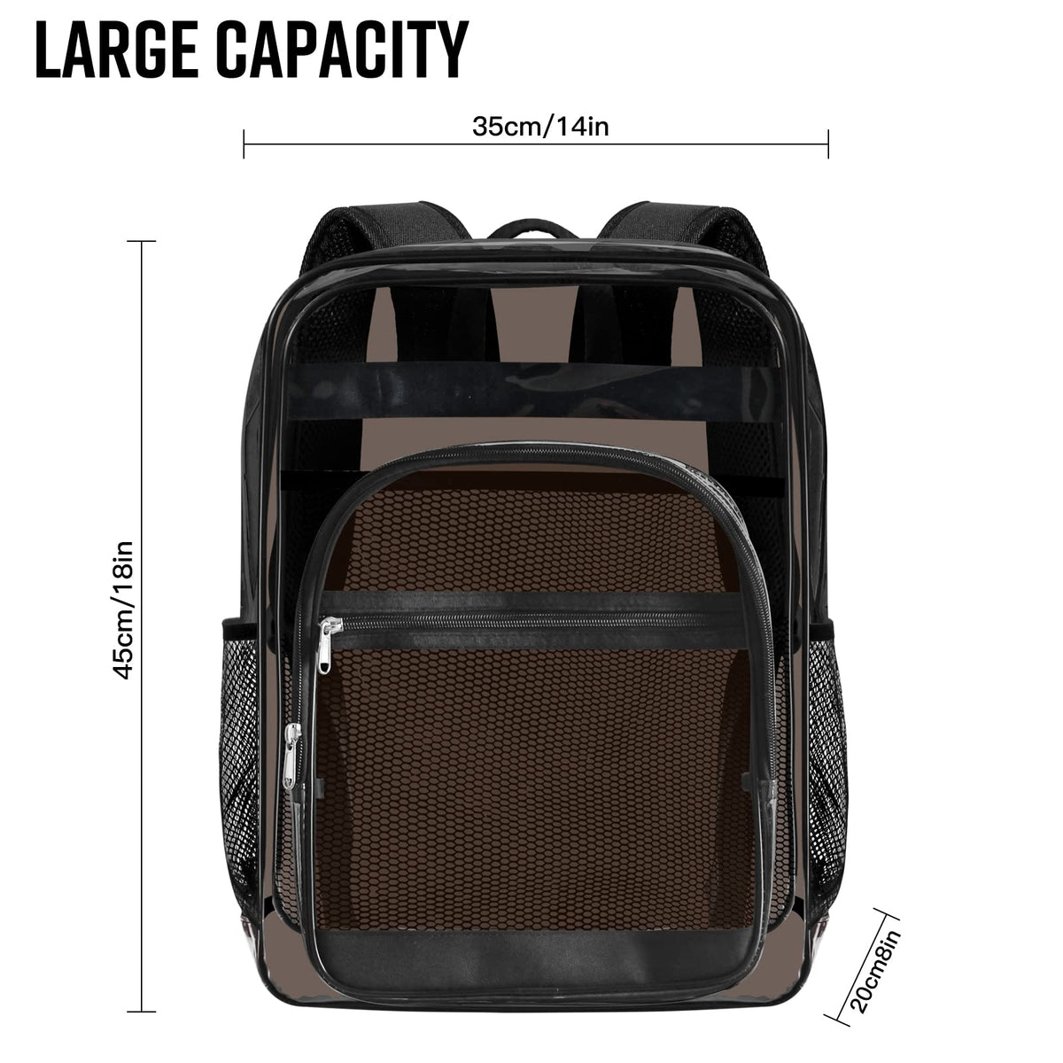 SDFGHG Clear Backpack,Sturdy Shape Heavy Duty Large Clear Backpack
