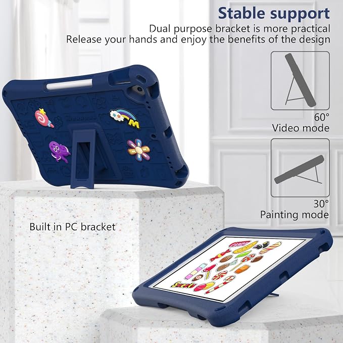 Case for iPad 10.2 Inch 2021/2020/2019/ iPad Pro 10.5 Inch/Air 3rd Gen (2019) Shoulder Strap Kickstand Children Friendly Anti-Scratch Shockproof Case Lightpurple