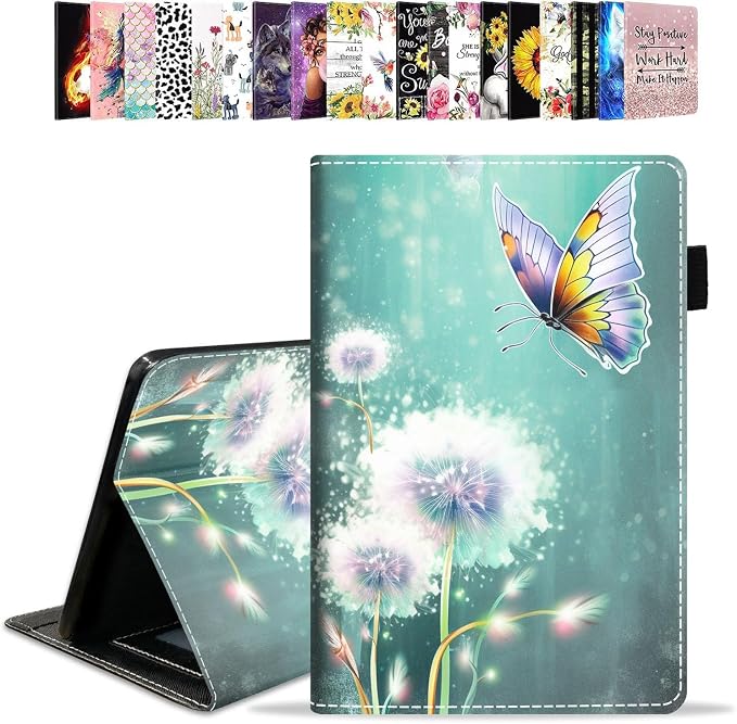 Case for Amazon Kindle Fire HD 10 Tablet 10.1 (9th/7th Generation 2019/2017 Release) - PU Leather Folio Case with Smart Auto Wake/Sleep African American Girl