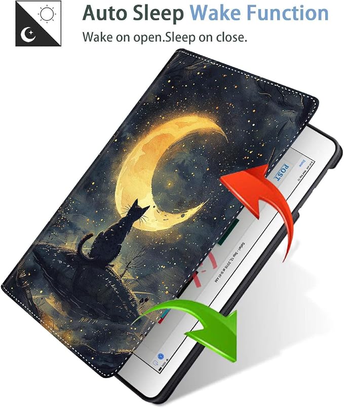 Case for iPad (A16) 11th Generation 11 Inch (2025) iPad 10th Generation 10.9 Inch (2022)，Slim Fit Foldable Standing Cover Case with Auto Sleep/Wake ，Moth Moon