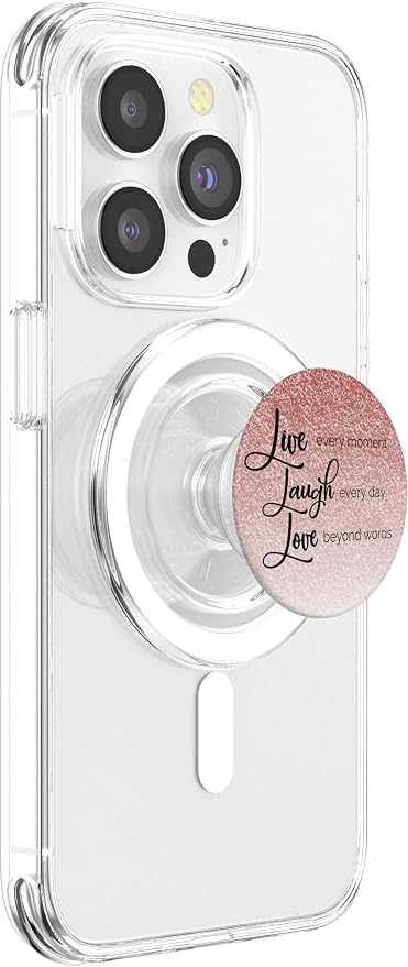 Rose-Gold Live Laugh Love PopSockets Adhesive PopGrip