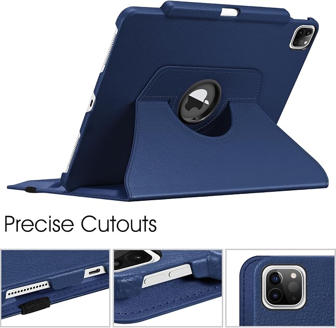 Fintie Rotating Case for iPad Pro 12.9-inch 6th/5th/4th/3rd Generation | 360° Swivel Stand Landscape &amp Portrait Viewing Shockproof Protective Cover Pencil Holder Auto Sleep/Wake Black