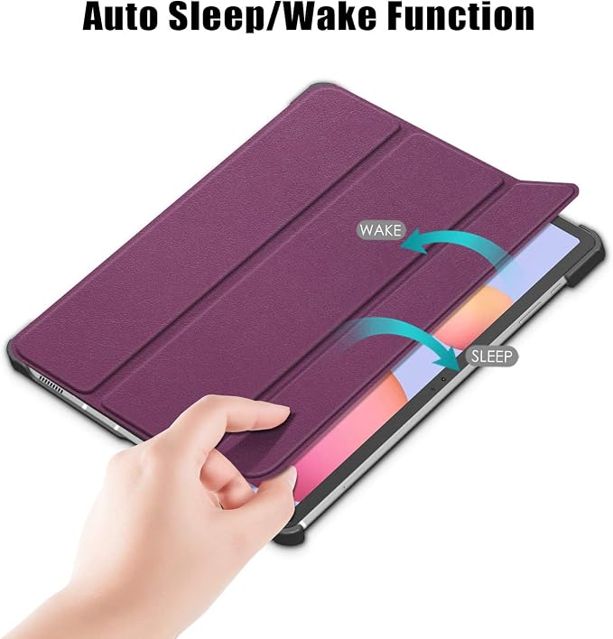 Case for Samsung Galaxy Tab S8 Plus 12.4 2022/S7 FE 2021/S7 Plus 2020 (SM-X800/X806/T730/T733/T736/T738/T970/T975/T976) Lightweight Tri-Fold Stand Thin Cover Auto Wake/Sleep Almond Blossom