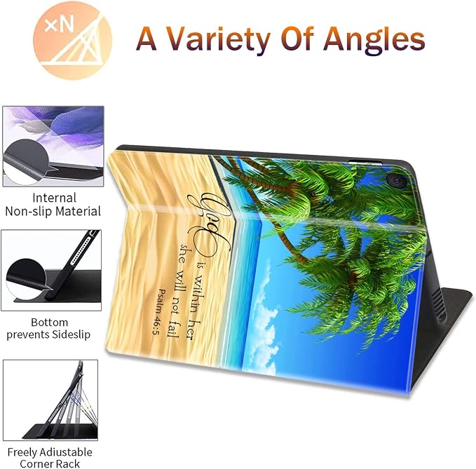 for Samsung Galaxy Tab A8 10.5 2022 Slim Case with Adjustable Stand Cover with Auto Wake/Sleep Smart Cover for Samsung Galaxy A8 10.5 Inch（SM-X200/X205/X207）- Black and White Skull Head Tree