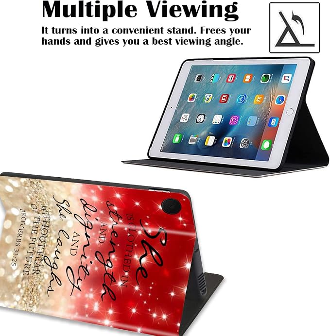 for Samsung Galaxy Tab A8 10.5 2022 Case and Coaster Set Adjustable Stand with Auto Sleep/Wake Shockproof Cover for Samsung Galaxy A8 10.5 Tablet SM-X200/X205/X207 Bible Verse Quotes Psalm 46:10