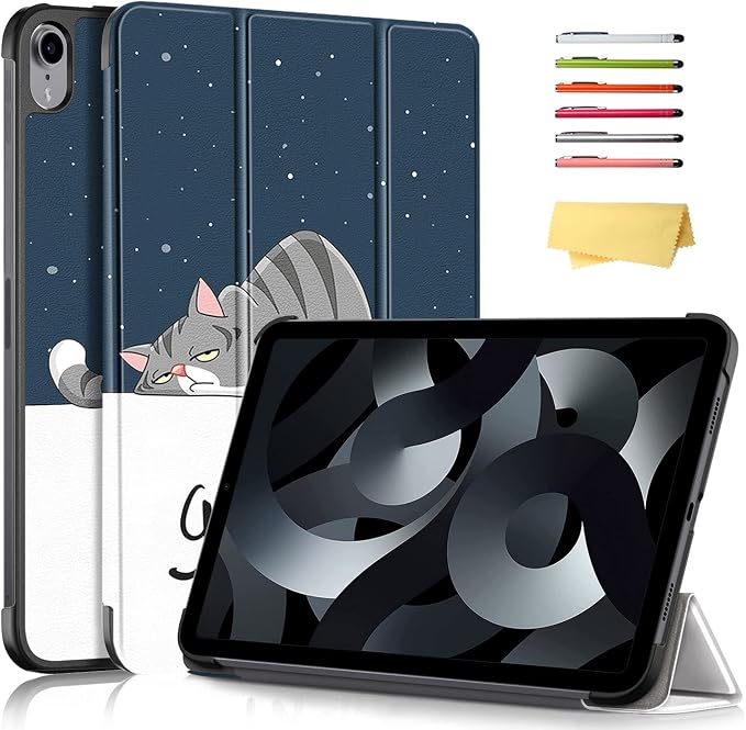 for iPad (A16) 11th Generation 11 inch 2025 &amp iPad 10th Generation Case 10.9 2022 with Stand [Auto Sleep/Wake] Smart PU Leather &amp Hard Bumper Shockproof Tri-fold Cover Almond Tree Flower
