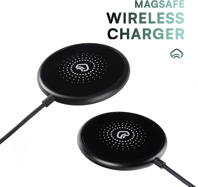 Magnetic Charger for iPhone Apple Magsafe Charger Fast Charging- Compatible with iPhone &amp AirPods 15w Wireless Charger Portable Cargador Inalámbrico (No AC Adapter)