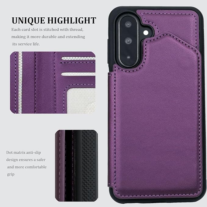 Wallet Case for Samsung Galaxy A17 5G 2025 RFID Blocking Card Holders| Kickstand | Shockproof TPU Shell | PU Leather | Magnetic Closure | Protective Flip Folio Cover | Black
