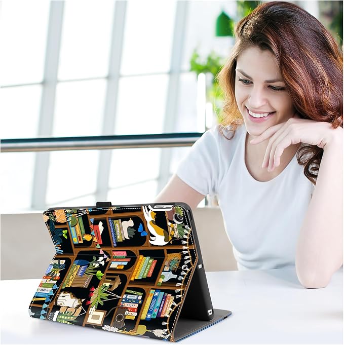 Vimorco for iPad 9th/8th/7th Generation Case 10.2-inch Pencil Holder/Pocket | for iPad Air 3rd Generation Case 10.5-inch for iPad Pro 10.5 Inch Cases Hand Strap Adjustable Angle Beach Path Scenery