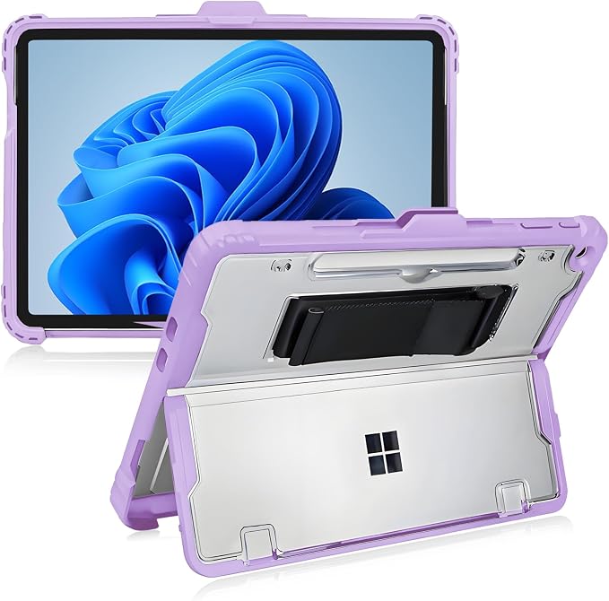 for Microsoft Surface Pro12 Case 1st Edition 12 Inch 2025Heavy Duty Rugged Protective Tablet Cover Kickstand Case (Black)