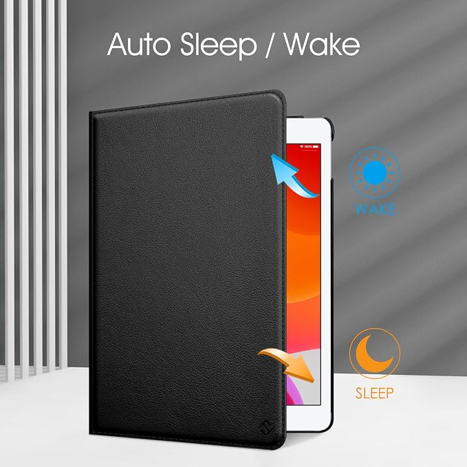Fintie 360° Rotating Case for iPad 9th / 8th / 7th Generation 10.2 Inch | Swivel Stand Portrait &amp Landscape Viewing Shockproof Cover with Pencil Holder Auto Wake/Sleep Aqua Wave