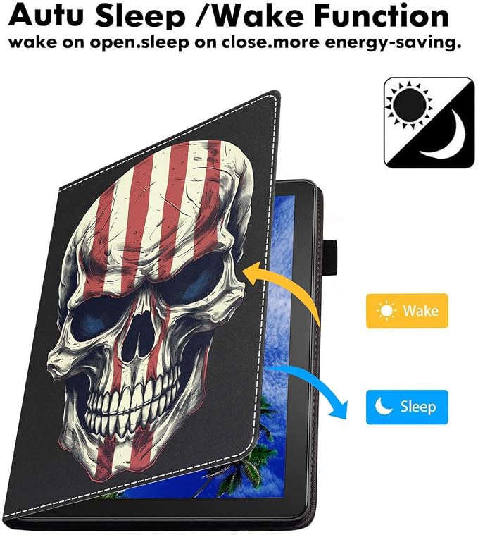 Case for Amazon Fire HD 10 Tablet (9th/7th Generation 2019/2017 Release) Slim PU Leather Cover with Card Slot &amp Auto Wake/Sleep for Fire 10.1 Tablet African American Girl