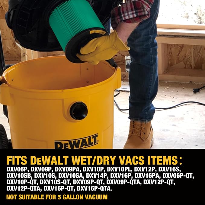 DEWALT Shop Vac Filters, DXVC6914 HEPA Cartridge Filter, Vacuum Filter
