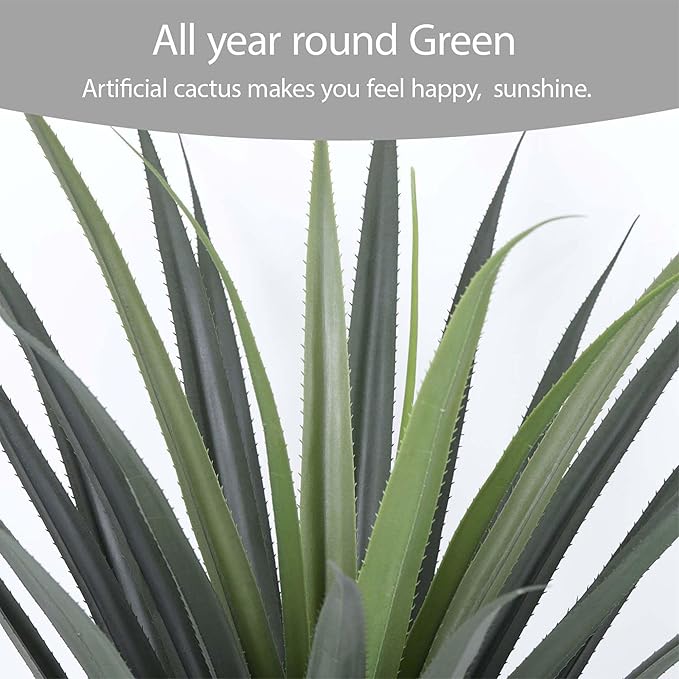 Artificial Spiked Agave Plant 40inch Faux Agave Plants for Front Porch Patio Indoor Outdoor Home Office Decor